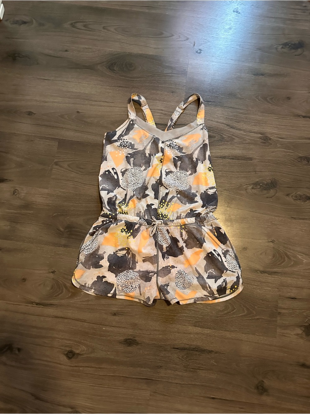 lululemon athletica Gray & Orange Floral-Print Romper